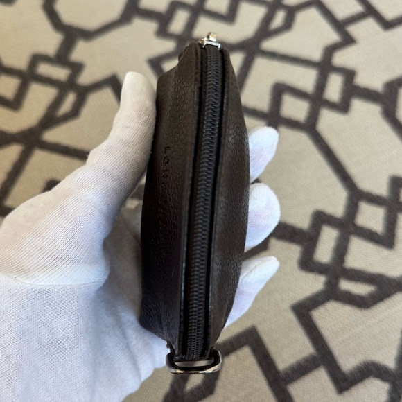 Longchamp Le Foulonne Brown Pebbled Leather Coin Purse Made in France - Picture 7 of 14